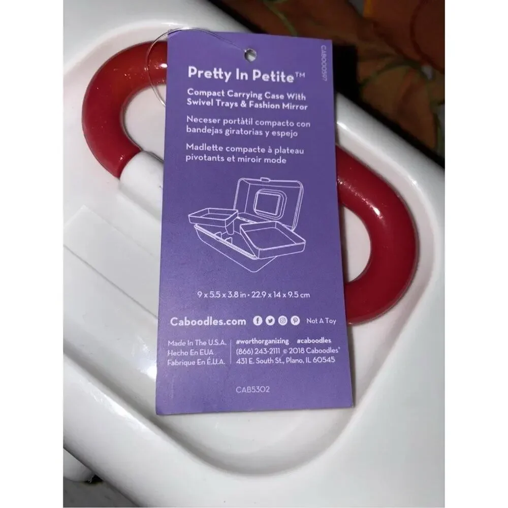Caboodles Pretty in Petite USA Retro Makeup Organizer with Mirror – 90s Remake